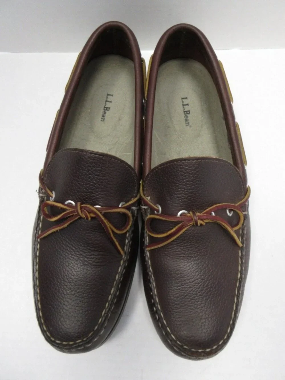 LL Bean Boat Shoes 11 D Loafer Leather Camp Moccasin Moc Toe Slip On